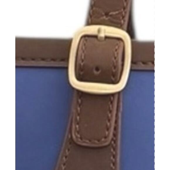 Crocs Blue Rubber Tote Bag Leather Trim Shoulder Bag Water-Resistant Carryall - Picture 3 of 6